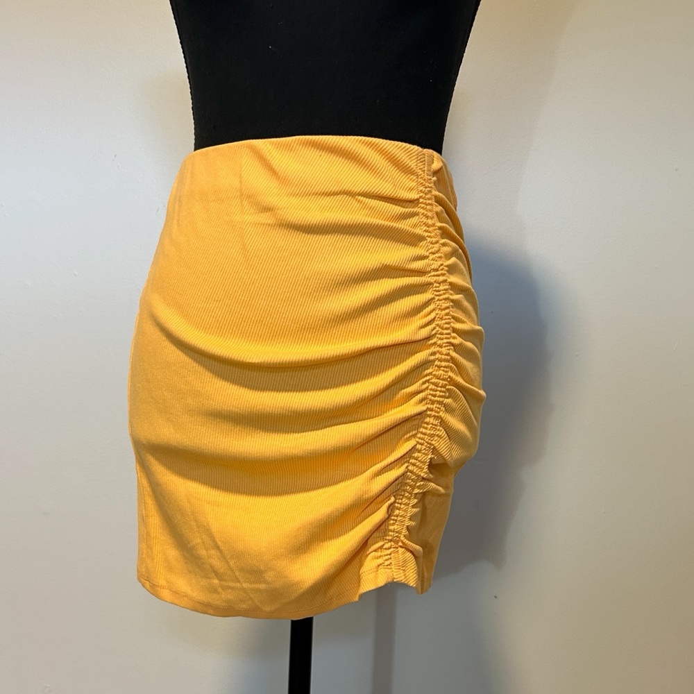 Neon Orange Zara Mini-skirt, Size Medium, 28”